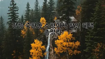강릉 죽헌동 소형이사 할인 혜택 총정리!